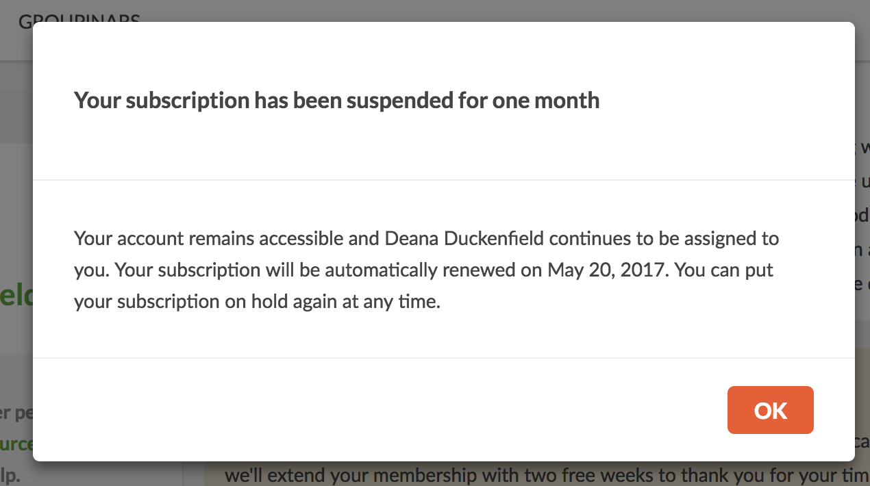 How to keep a user from cancelling their monthly subscription