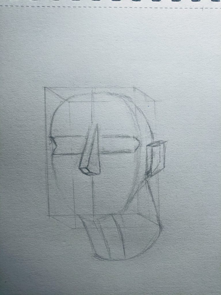 Man head construction drawing