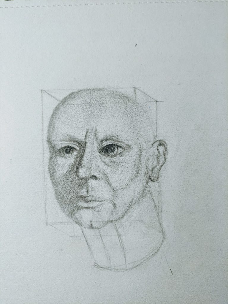 man head construction drawing